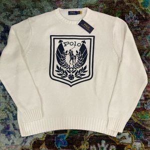 Nwts Ralph Lauren Polo Uni-Crest vintage retro knit crewneck sweater